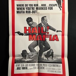 Hail Mafia 1966 One Sheet Movie Poster Jack Klugman Crime Noir Mob Mobster Gang